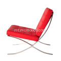 Għamara Klassika Moderna Barċellona Lounge Chair tal-Ġilda